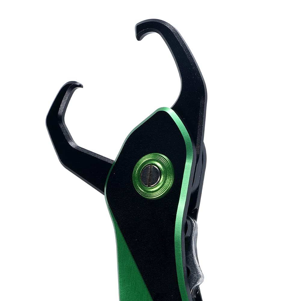 Fish Grip Fish Catcher Ultra Lightweight Aluminum Fish Grabber with Safety Rope (Green)