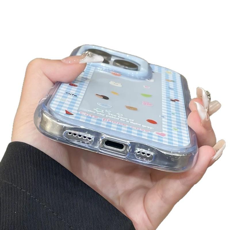 Glitter Stand for Apple 15 Phone Case for IPhone16promax Korean Style 16 Chain 13 Transparent