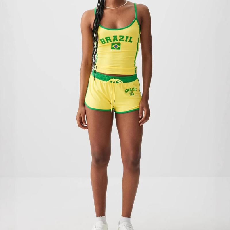 Y2K Slim Fit Street Style Women's Summer Letter Printed Sexy Shorts