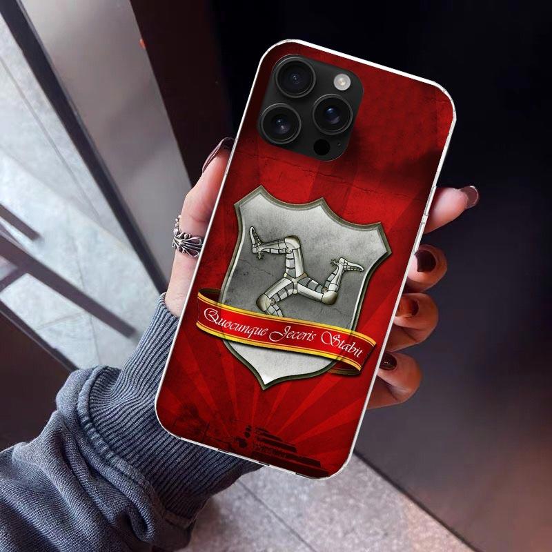 Isle of Man Coat of Arms Phone Case For iPhone 17 Air 16 15 Pro Max 14 Plus 13 Mini 12 11 Cover 7 8 SE Silicone Shell Print Fund