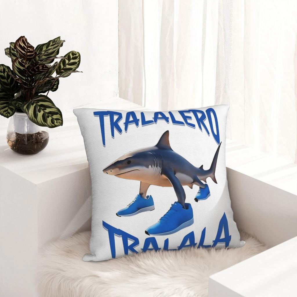 Tralalero Tralala Funny Shark Meme Pillowcase Soft Fabric Cushion Cover Gift Italian Brainrot Memes Pillow Case Cover