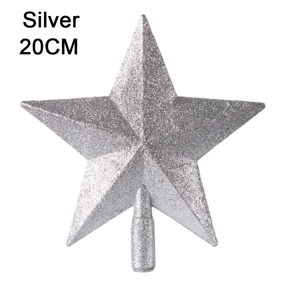 

Christmas DIY Party Supplies Xmas Ornament Home Decor Christmas Tree Decoration Large Glitter Star 20CM срібний