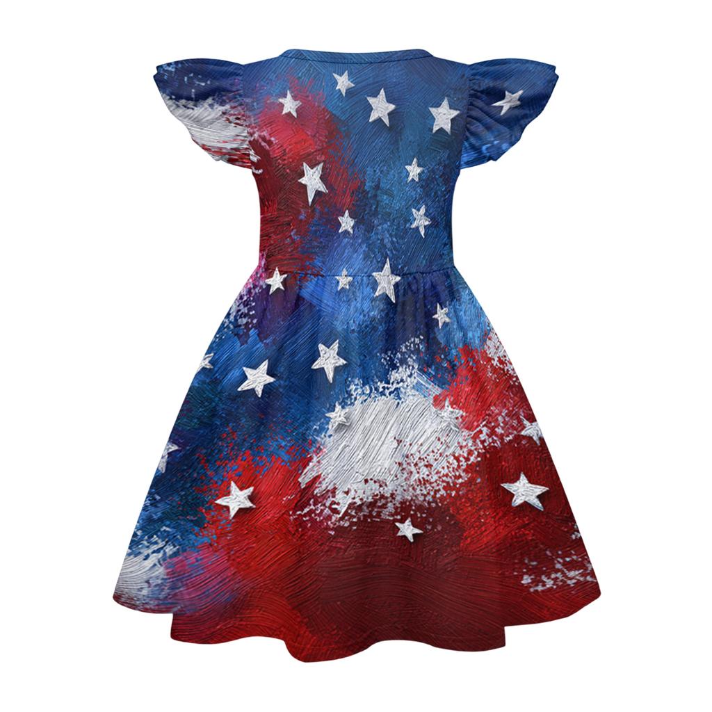 Girls' Summer Princess Dress - A-Line Casual Print Dress