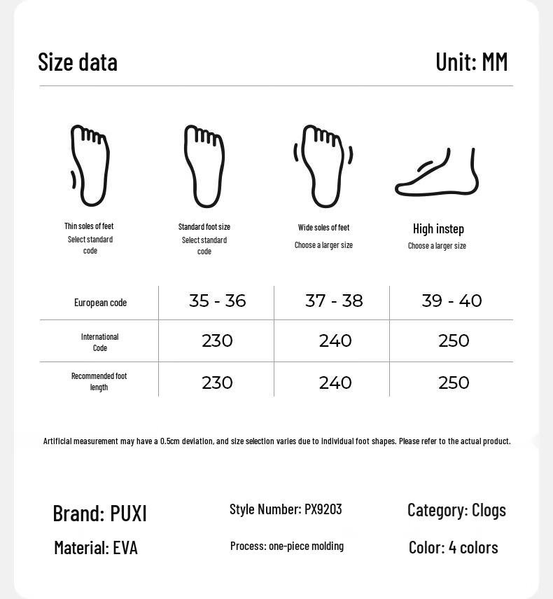 Puxi Women's Breathable Platform Clogs