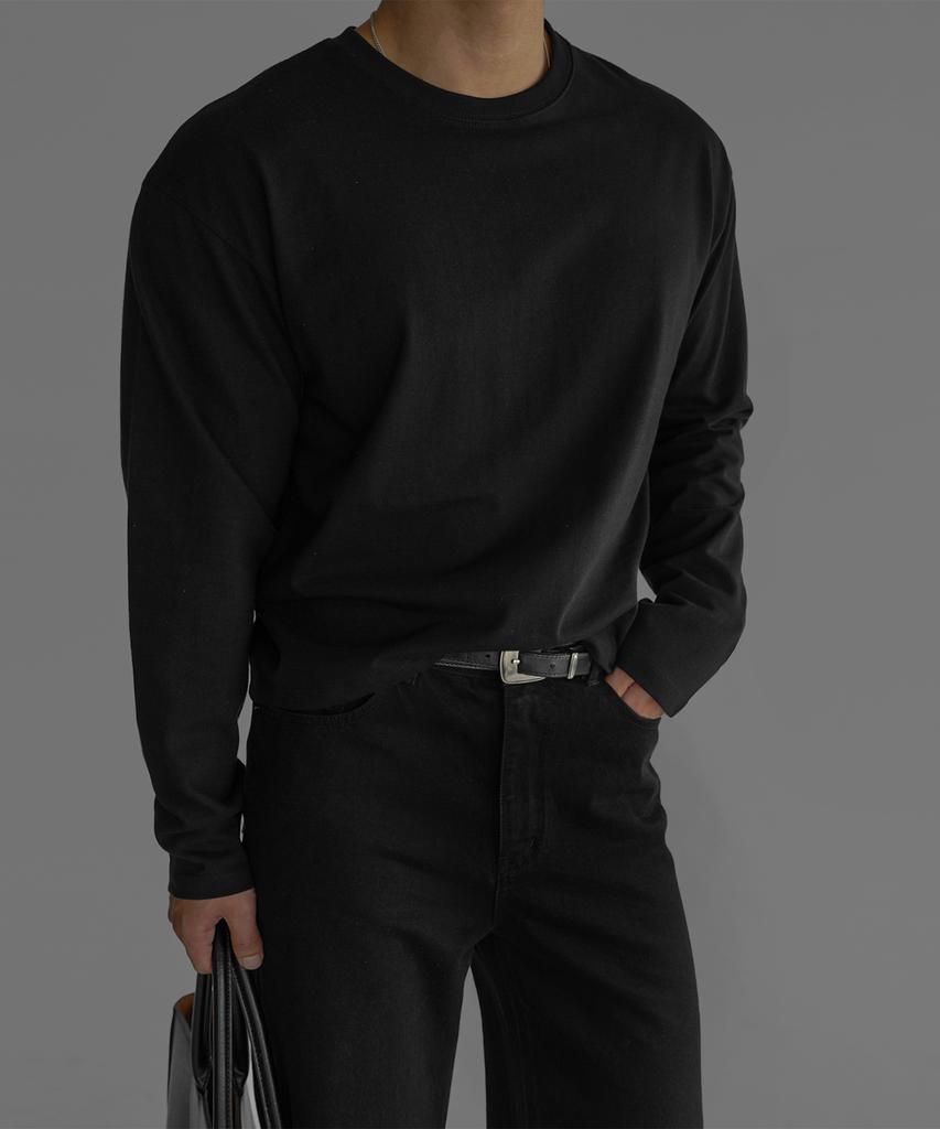 Baulopeulodeogteu Crop Layered Long Sleeve T-Shirt [Black]