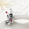 Halloween Gothic Curse Doll Necklace Cartoon Dark Style Terror Doll Silvery Necklace Create Festival Horror Atmosphere Jewelry