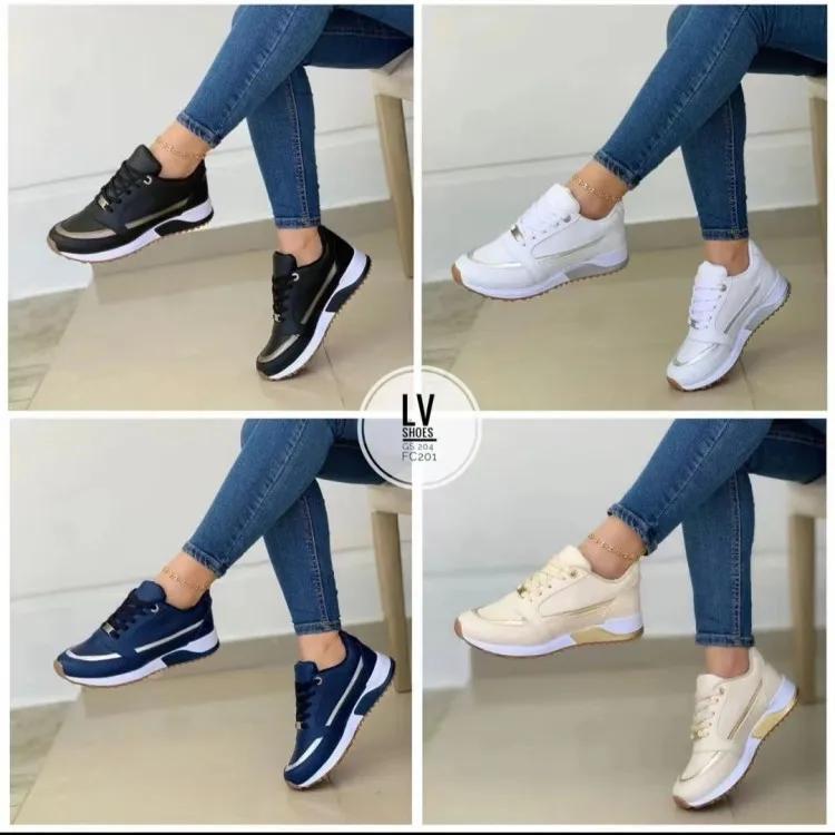 Fashion Women's Sneakers Shoes Spring Comfortable and Versatile Casual Single Shoe Platform Lace Up Sneakers Vulcanized Shoes Large Size