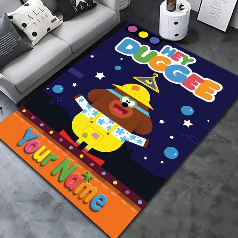 Hey Duggee Custom Name Carpet Rug for Living Room Bedroom Home Sofa Decoration,Kids play Non-slip Floor Mat