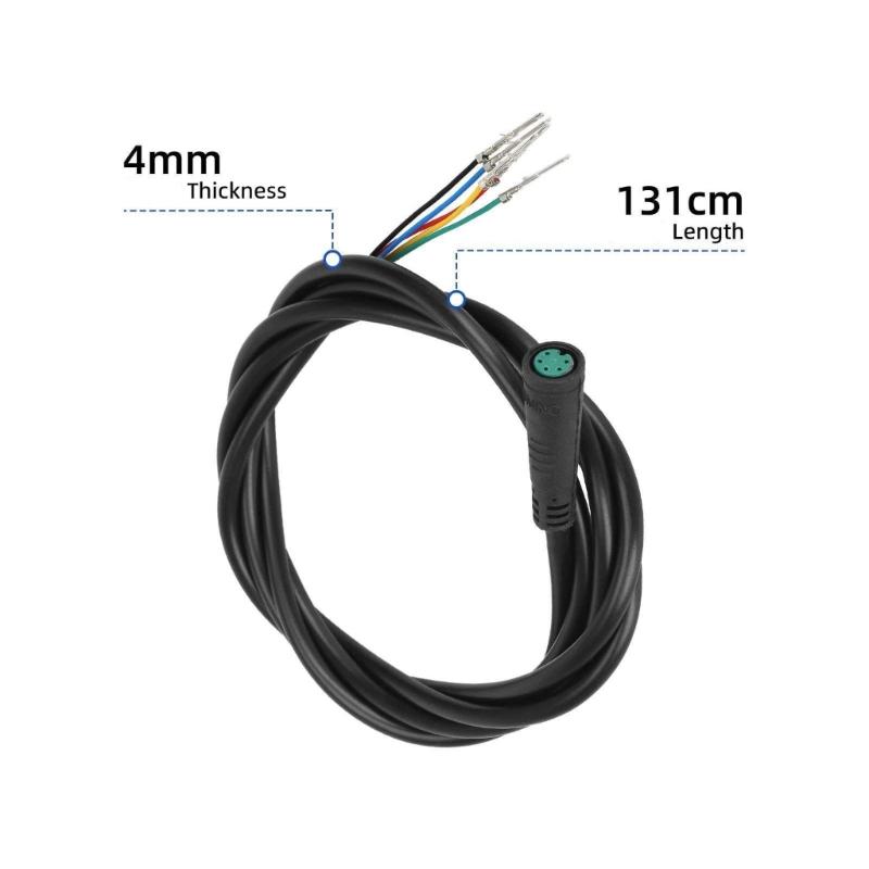 Universal 5 Pin Gauges Connector Cable For Electric Scooters Durability Plastic Construction Secure Signal Transfer