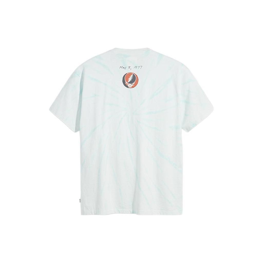 Levis X Grateful Dead Letter Print Short Sleeve T-Shirt Unisex T-Shirts Blue A1204-0002
