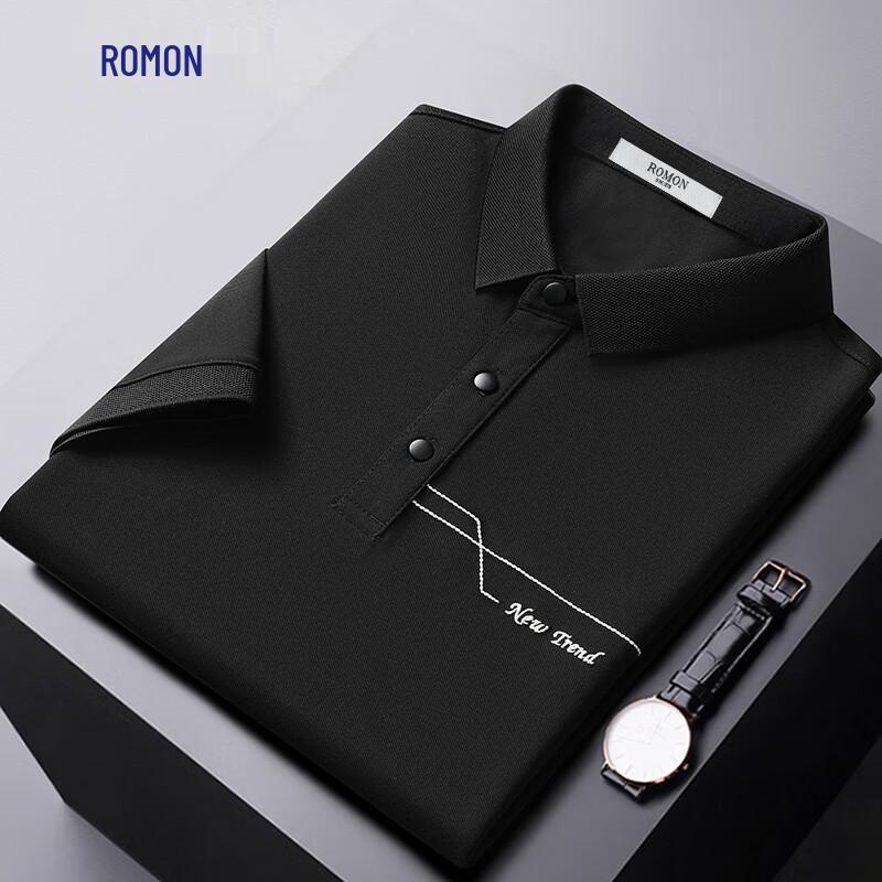 Romon Men s Long-Staple Cotton Short Sleeve Polo Shirt 3XL