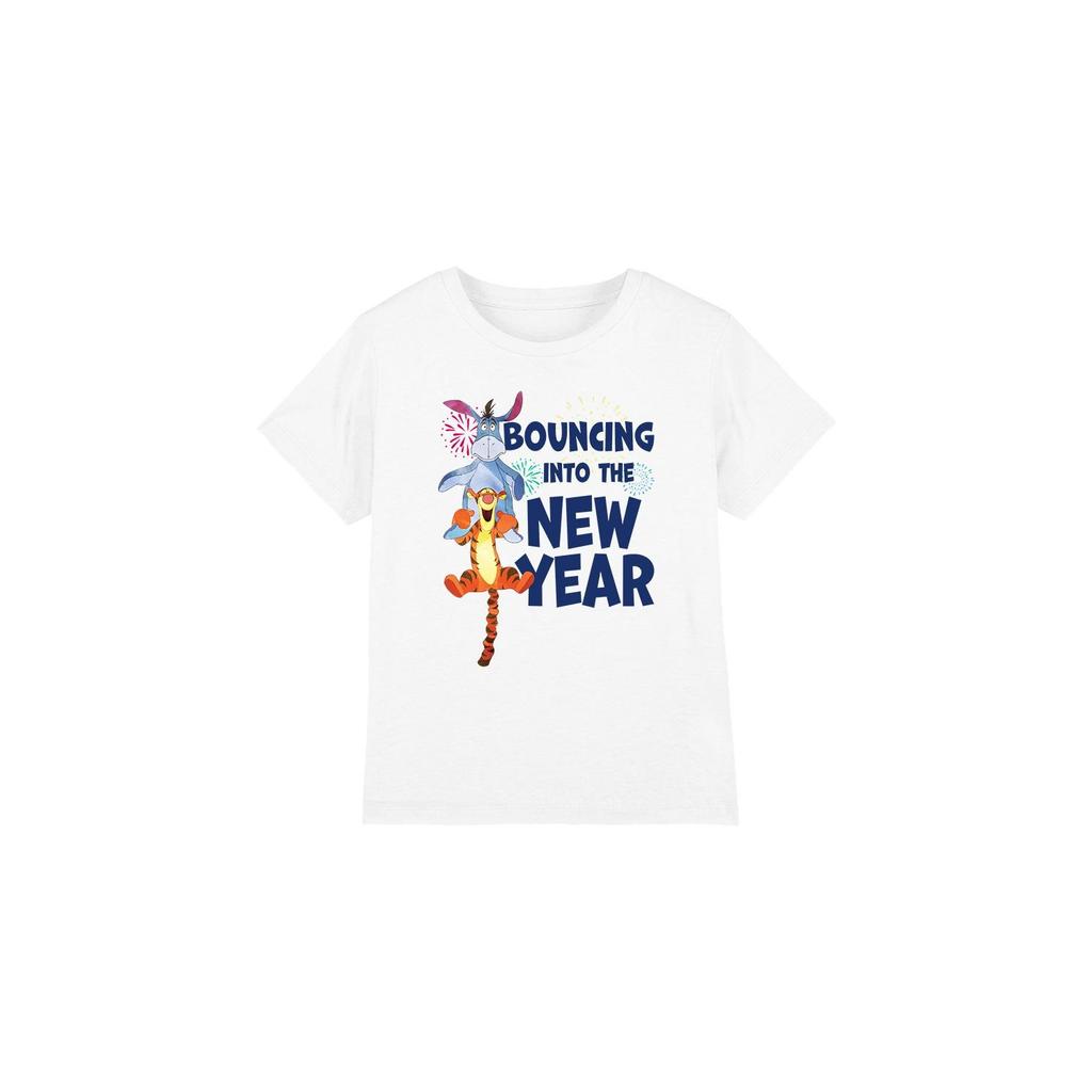 Winnie the Pooh Childrens/Kids Bouncing Into The New Year T-Shirt