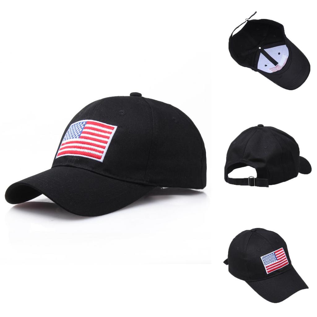 Premium Us Flag Embroidery Cap Officer Baseball Hat For Unisex Adults With Adjustability