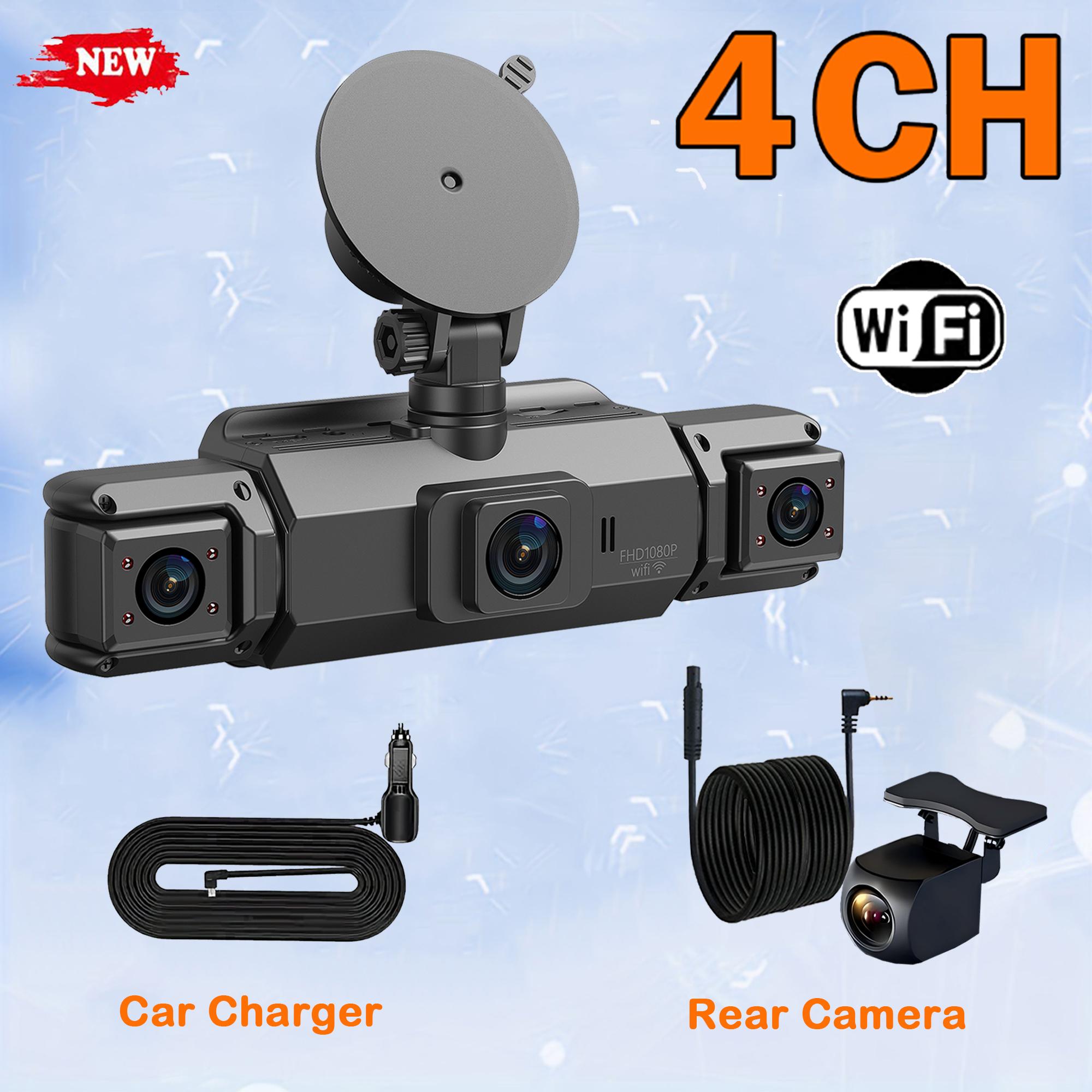 

Car Dash Cam 4 Channel Driving Camera with WiFi GPS 1080P Front Left Right Rear Night Vision Loop Recording 24H Parking Monitor No SD Card
