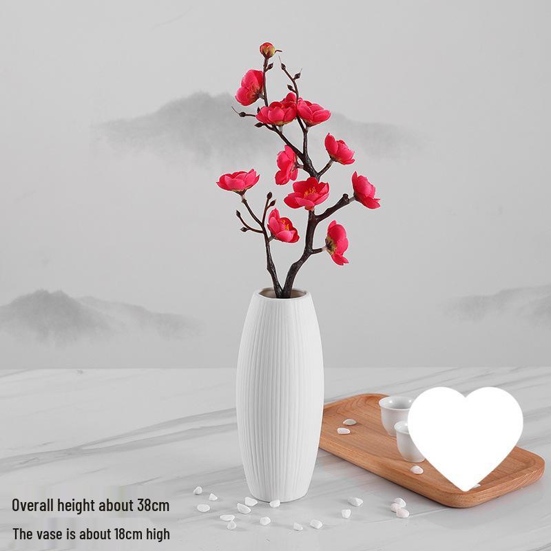 Artificial Plum & Peach Blossom Bonsai: Dried Flower Arrangement for Indoor Decoration