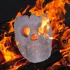 Ceramic Human Skull Campfire Log Reusable Fireproof Campfire Pit Skull Gas Log for Bonfire Fireplace Halloween Decor