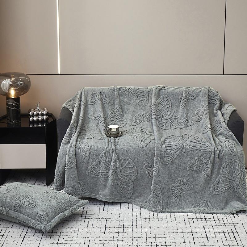 Butterfly Jacquard Four Seasons Flannel Blanket with Exquisite 3D Butterfly Comfortable and Warm Suitable for Bed Sofa Camping Blankets