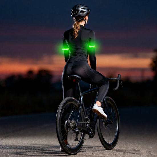 2Pcs LED Light-Up Armband High Visibility Luminous Reflective Safety Band Adjustable Outdoor Night Walking Running Riding