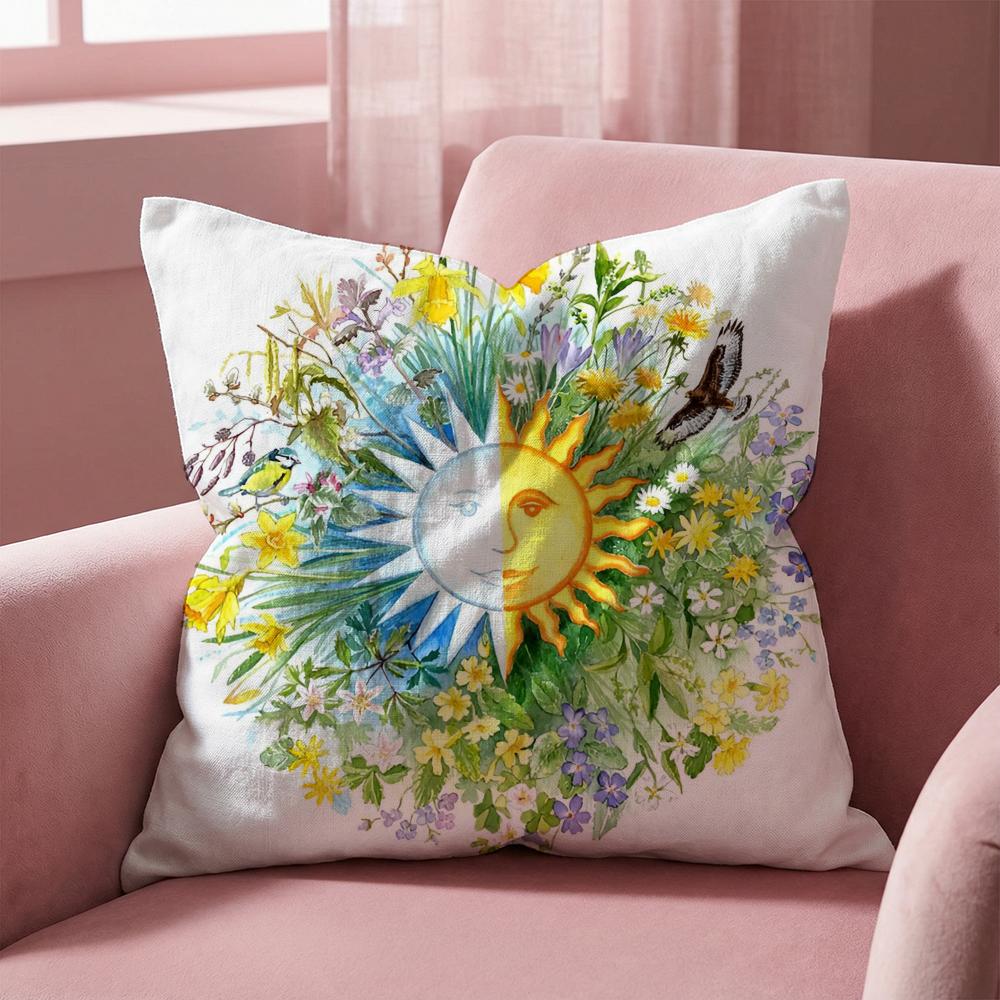 Midsummer Festival Cushion Cover Multi-Scene Pillow Cover for Home & Car - Reversible, Soft & Durable for Daily Use