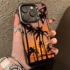 Sunset Coconut Grove Landscape Hard Phone Case For iPhone 15 14 13 12 11 Pro Max XS Max XR X 7 8 Plus SE 22 Lens Protecti Cover