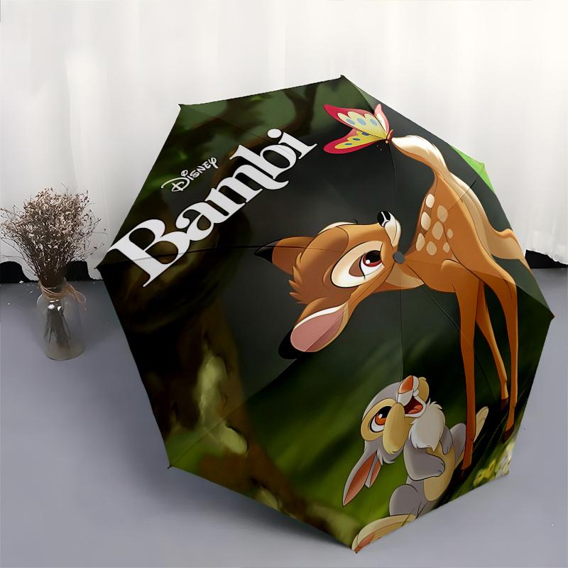 Bambi und Klopfer Automatisches Öffnungs- und Schließschirm - 8 Speichen Tragbarer Faltschirm mit Kunststoffgriff, Geeignet für Freizeit und Hallo