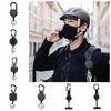 Black Carabiner Clip Plastic Wire Rope Holder Portable Retractable Key Reel  Climbing Activity
