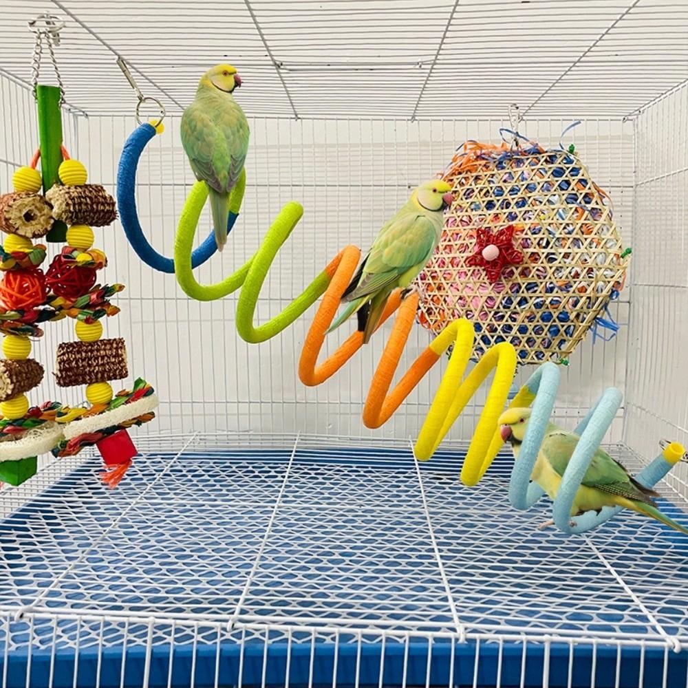 Non-slip DIY Bendable Perch for Birds Cotton String Snake Climbing Rope Cage Enrichment