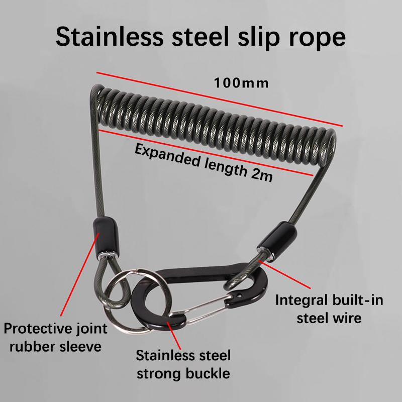 .Fishing Missed Rope Anti-lost Spiral Spring Lure Pliers Lanyard Wire Spring Rope Prevent Rod Drop Lose Tool Fishing Accessories