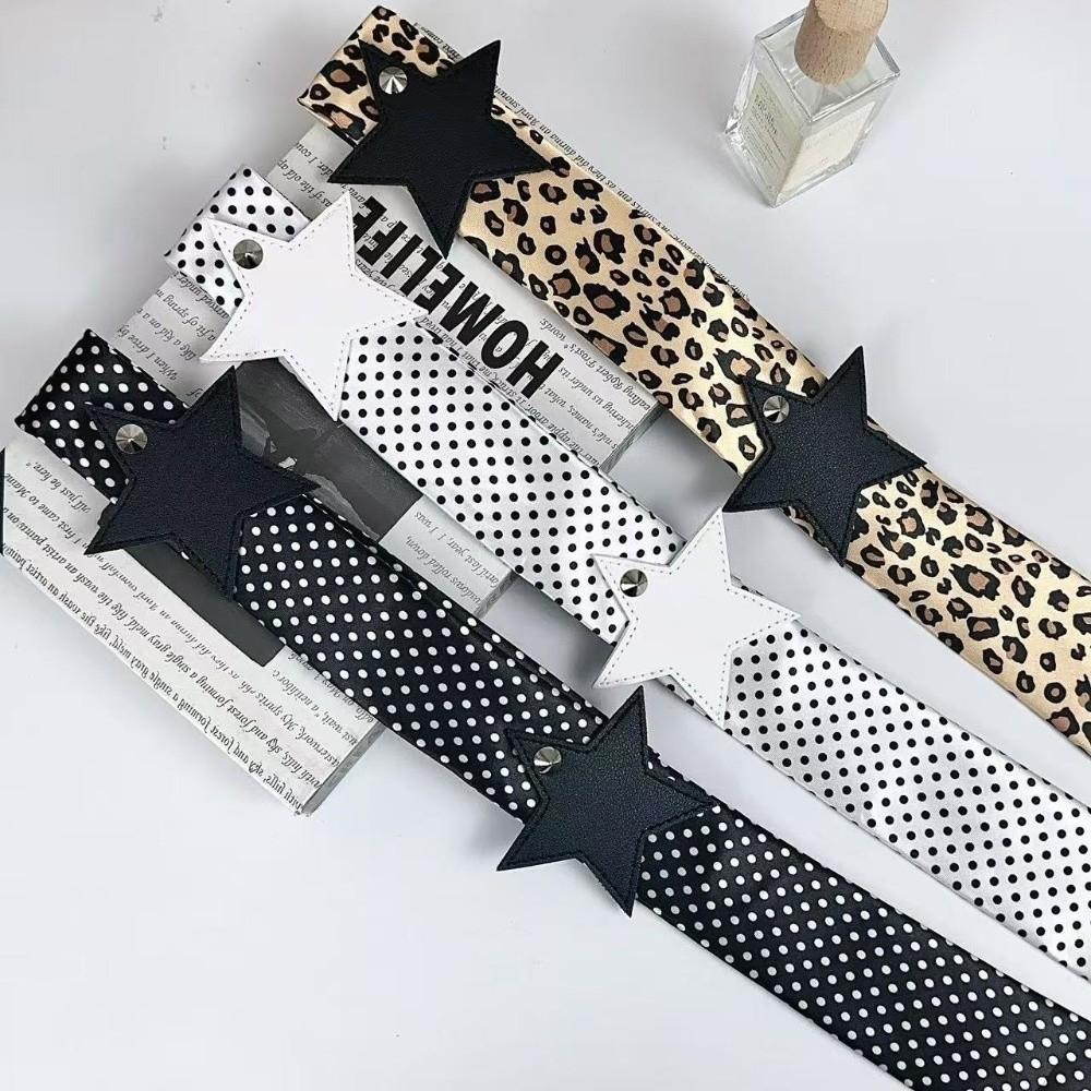 Elegant Leopard Print Scarf Spicy Girl Long Vintage Scarf Niche Design Scarf Hairband  Woman