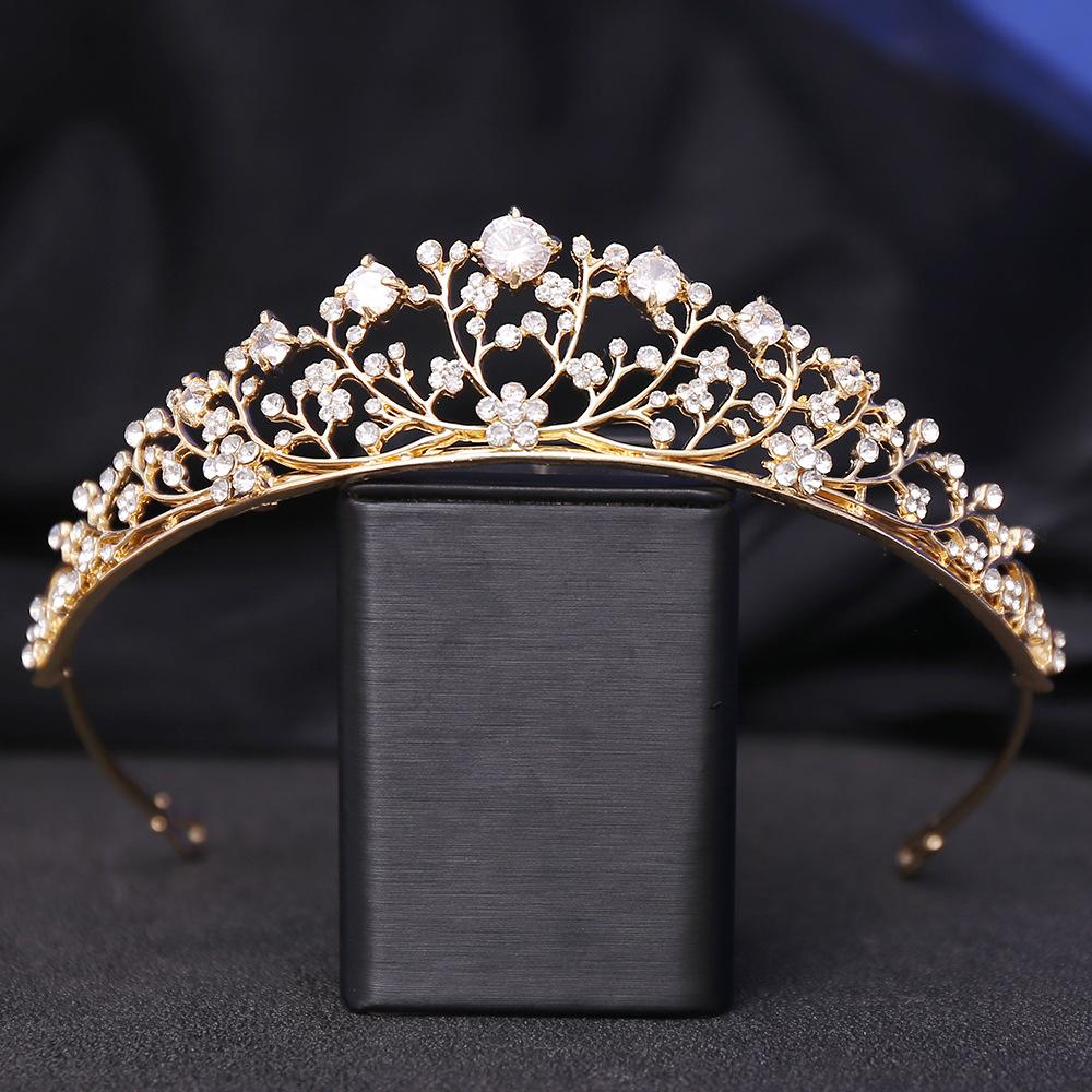 DIEZI Koreanischer Zirkon Kristall Krone Diademe Für Frauen Hochzeit Prinzessin Geburtstagsparty Elegant Braut Blume Haar Kleider Zubehör