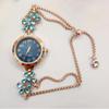 Luxury Women's Bracelet Watch Exquisite Vintage Female Clock Flower Quartz Wristwatch  Daily Wear