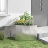 Corner Planter Silver 60 X 60 X 50 Cm Stainless Steel