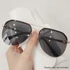 New Fashion Metal Half Frame Women's Outdoor Sunglasses Classic Double Beam Glasses