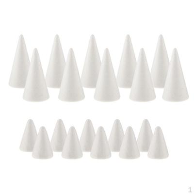 20Pcs Cone Shaped Styrofoam Foam Ornaments for Handmade DIY Modelling Toys