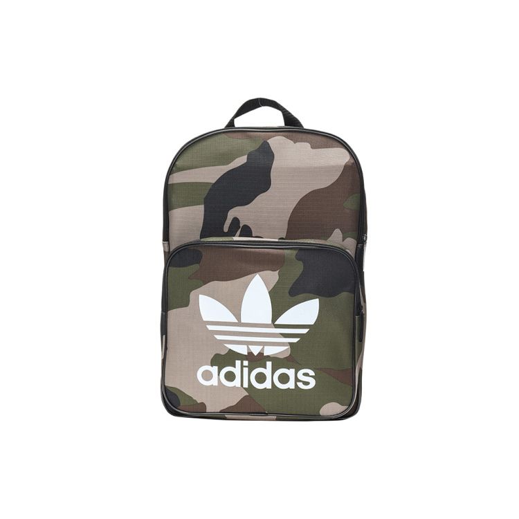 Adidas Originals Large Logo Camouflage Print Large Capacity Sports Casual Zipper Backpack Unisex Backpack DV2474 Camouflage
