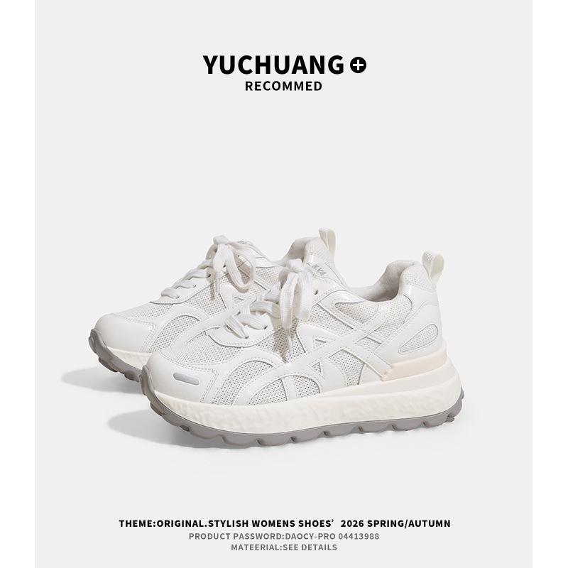 2026 new thick-soled mesh Forrest Gump shoes women's breathable inner height-increasing German training shoes lightweight casual sports shoes