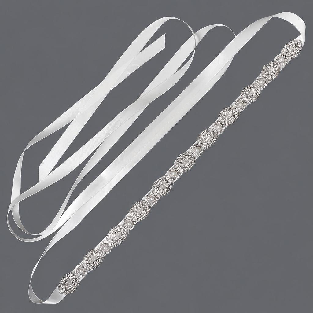 Elegant Silver Rhinestone Wedding Belt – Versatile High-End Dress Accessory for Fashion Shows and Performances
