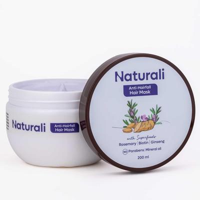 Naturali Anti Hairfall Hair Mask 200 Ml Repair Damaged Hair Smooth Shine Lightweight Deep Conditioning For Weak Frizzy Hair
