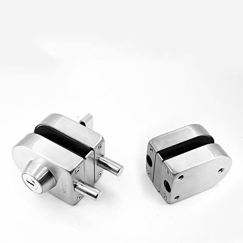Semi-circular Stainless Steel Glass Lock No-drilling Sliding Door Locks Office Frameless Glass Clip Interior Security Door Latch