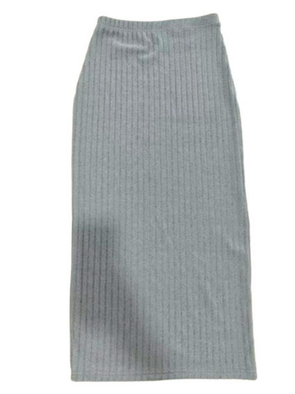 Women's Elastic Waist High-Waist Midi Skirt - Solid Color, Slimming, Loose Fit, Hip-Wrapping Design, Sporty & Long for Autumn/Winter