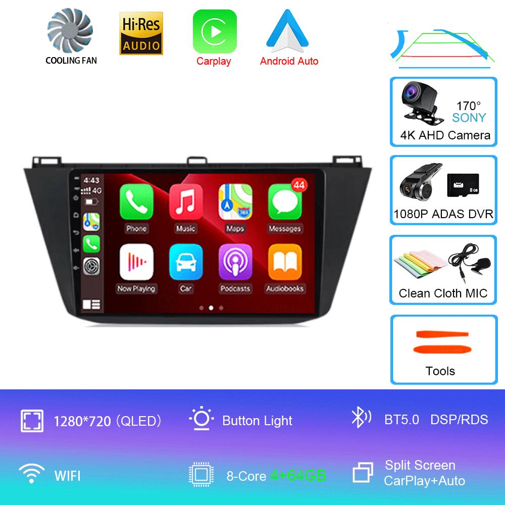 Radio Samochodowe Android 14 Carplay Auto Dla Volkswagen Tiguan 2 Mk 2016 2017 2018 2019 Odtwarzacz Wideo Multimedia Nawigacja GPS Stereo