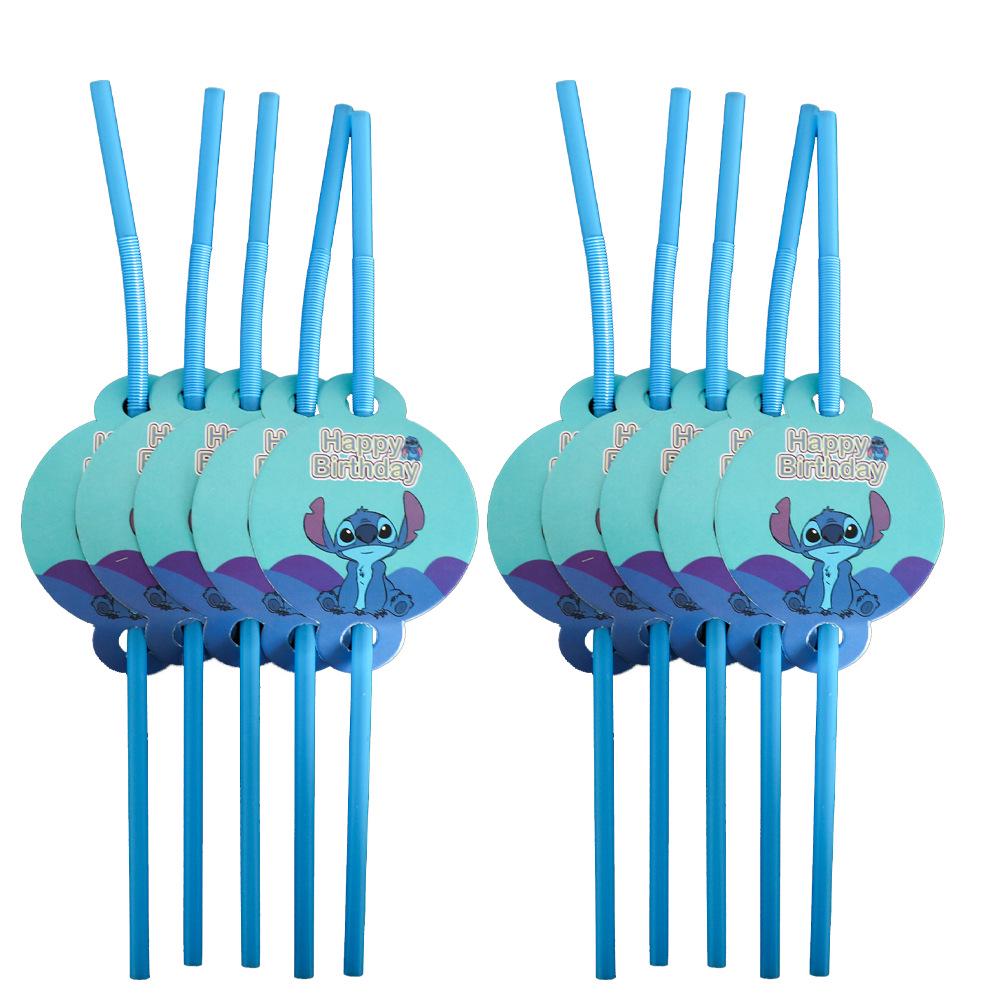 Blue Stitch Birthday Party Disposable Tableware Set - Plates, Cups, and Napkins for Boys