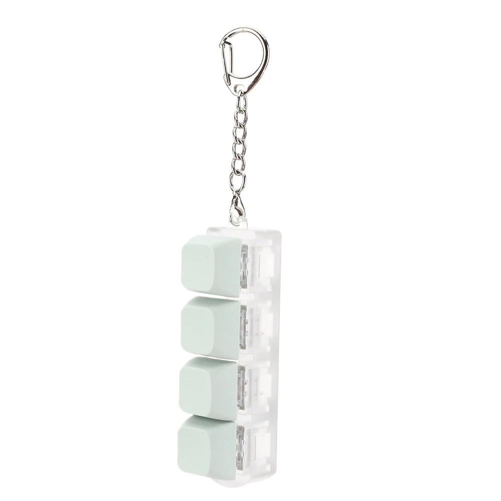 Button Keycap Fidget Keychain 4 Keys Keyboard Decompression Toys DIY Mechanical Key Toy for Adult To Relief Stress Pass The Time