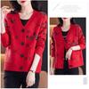 Autumn Winter Women's Plus Size Knitted Cardigan V-neck Printed Knitted Cardigan Sweater Jacket Knitted Top Outerwear.