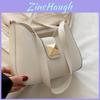 Simple Solid Color Gold Buckle Decoration Women Casual Shoulder Bag For Casual Street Style Women