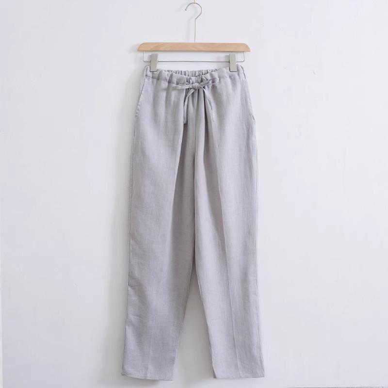 Summer Lightweight Breathable Linen Pants Men's Loose Straight Wide-leg Pants Cotton and Linen Casual Pants