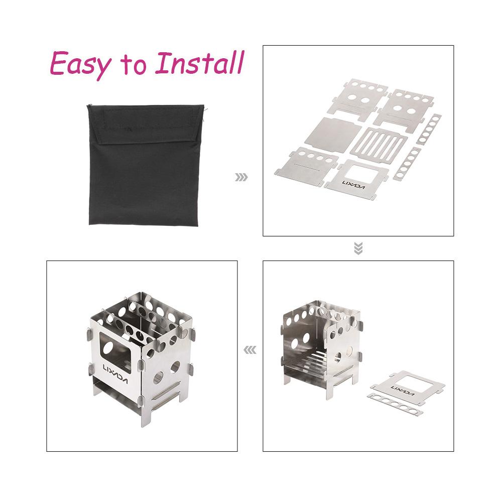 Outdoors Portable Stainless Steel Folding BBQ Barbecue Shelf Mini Charcoal Picnic Stove