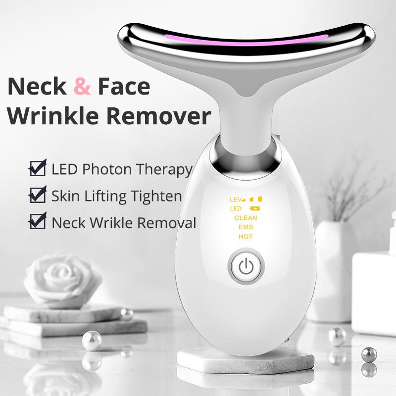 LED Lights Photon Therapy Skin Tighten Anti Wrinkle Beauty Device Portable Intense Pulsed Light Neck Face Wrinkle Remover