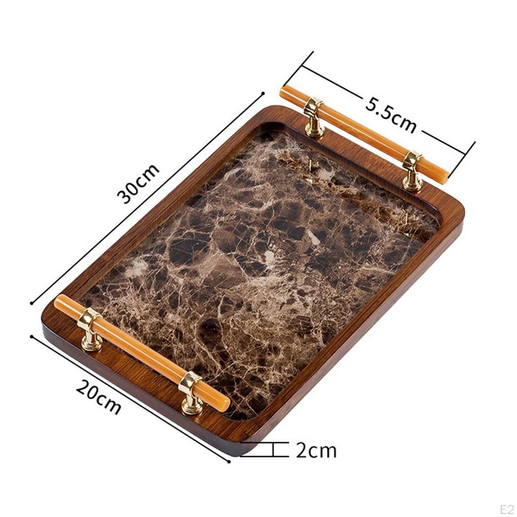 Serving Tray Handle Counter Organizer Holder Modern Makeup Vanity for Lotion