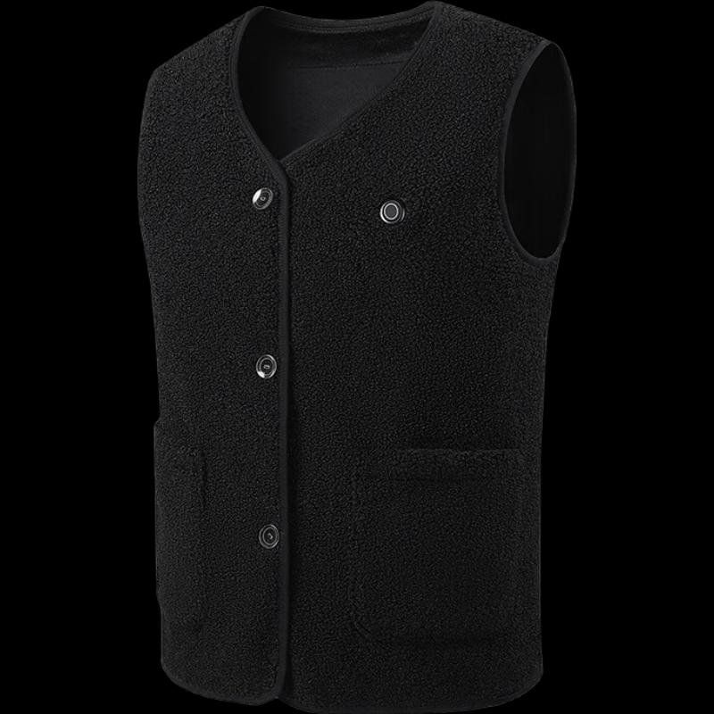 OIMG Unisex V-Neck Fleece-Lined Heated Vest
